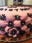 Torta compleanno, torta rosa e nero, 